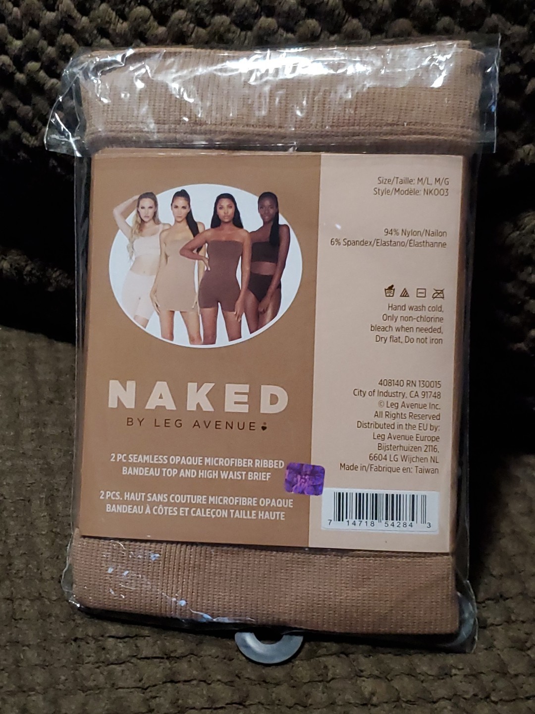 Microfiber Bandeau Bra & Panty Hosiery Lingerie New In Package Medium Large