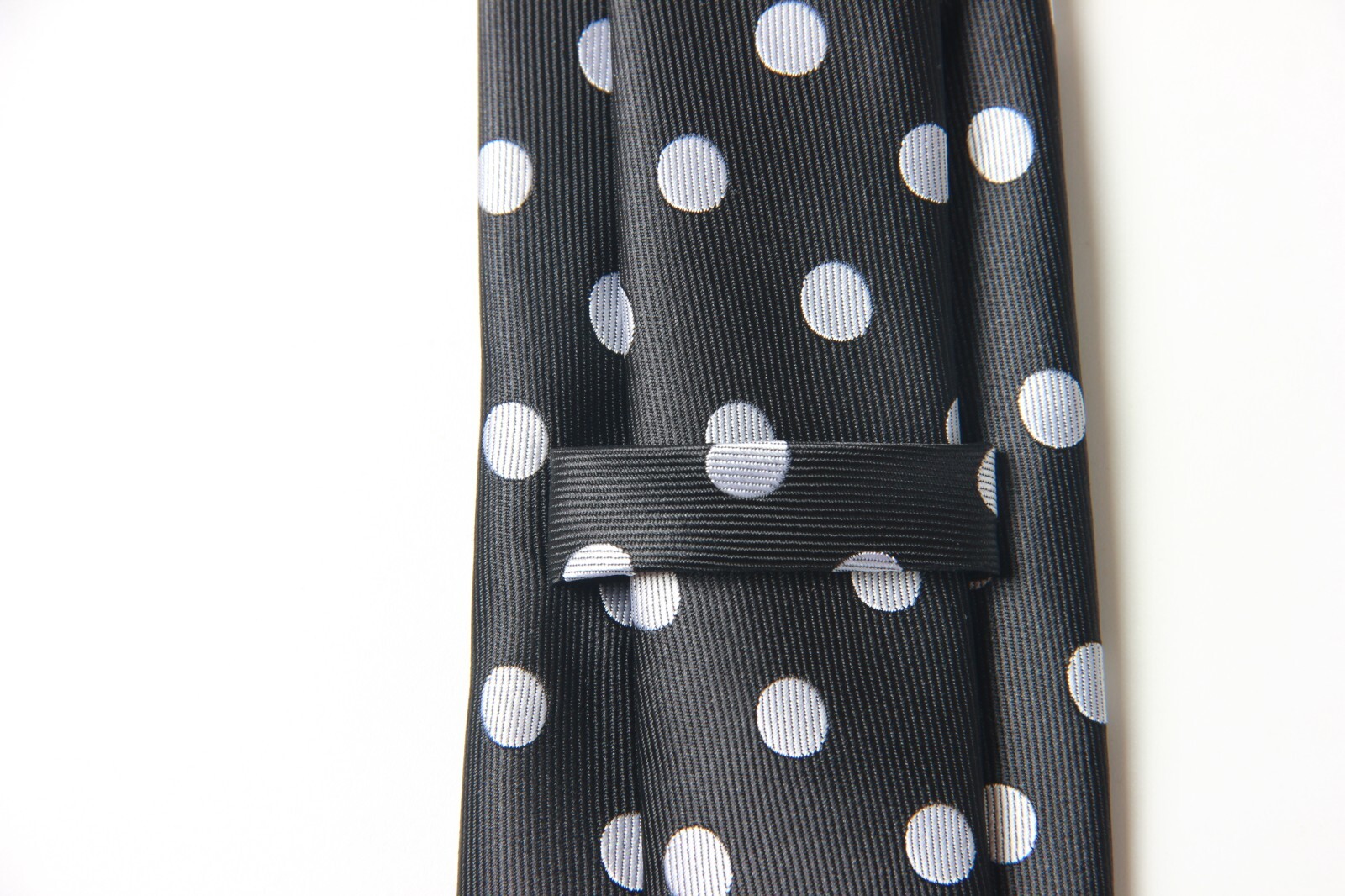 Classic Polka Dot Black White JACQUARD WOVEN 100% Silk Men’s Necktie Tie