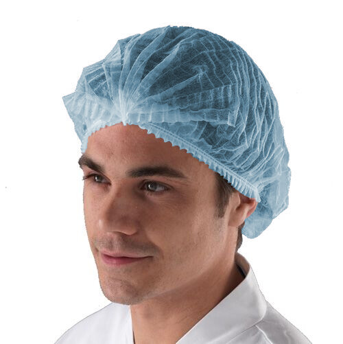 Case of 1000 Disposable Hair Net Non-Woven Head Bouffant Hair Cap 21″ Blue