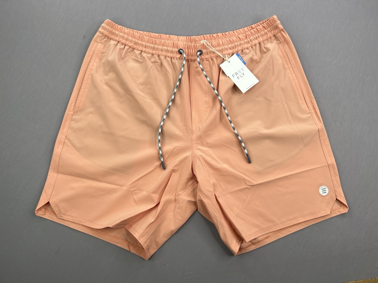 FREE FLY Mens MEDIUM ANDROS SHORTS ORANGE DUSK STRETCH TRUNK FISHING SWIM BEACH