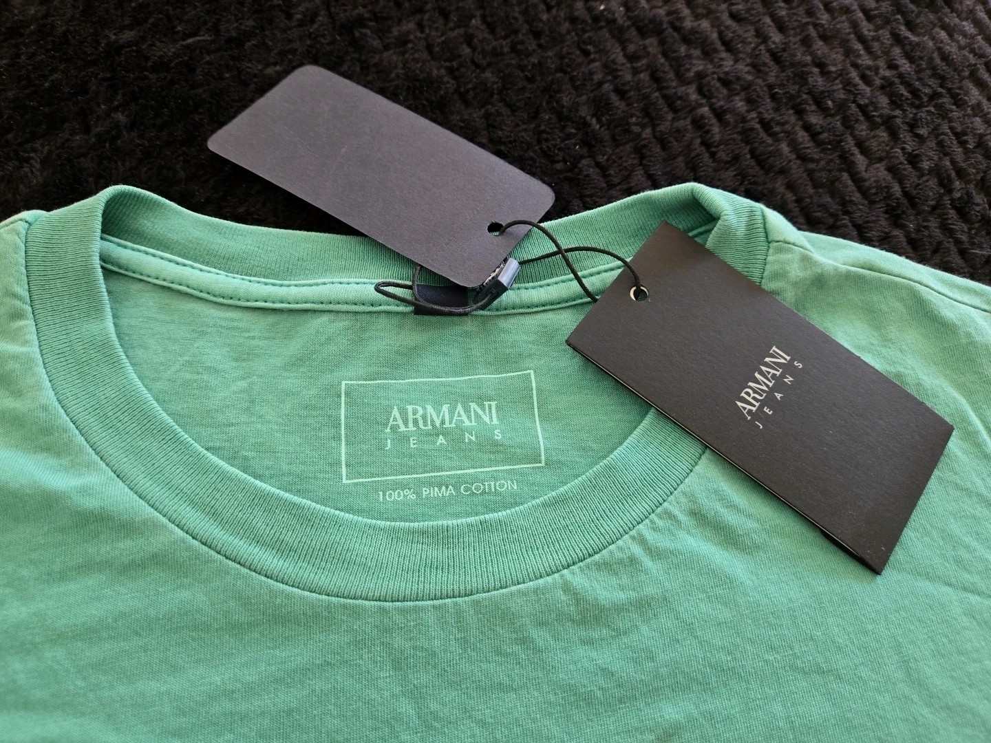 Armani Jeans 100% Pima Cotton Green T-shirt Large Brand New With Tags