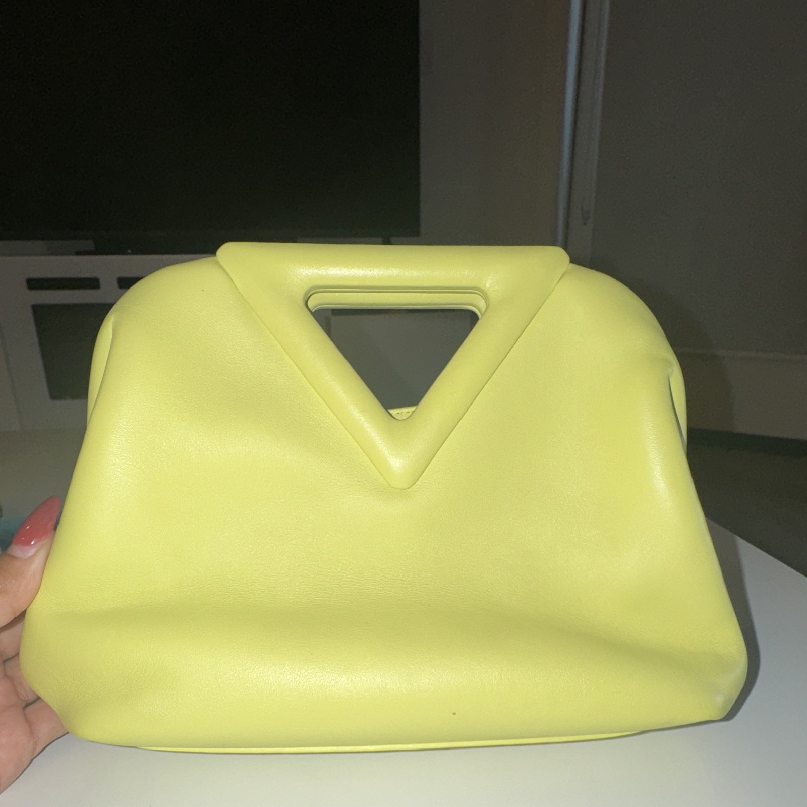 Bottega Veneta Yellow Small Satchel Top Handle Cut-Out Accent Detachable Strap