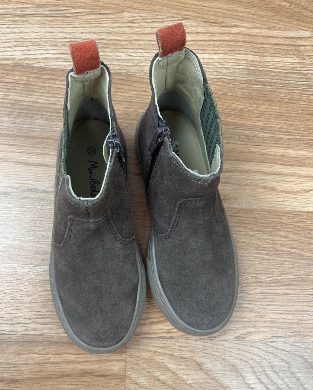Mini Boden Kids Chelsea Boots in Brown & Camo EU 31 / US 13 Side Zip