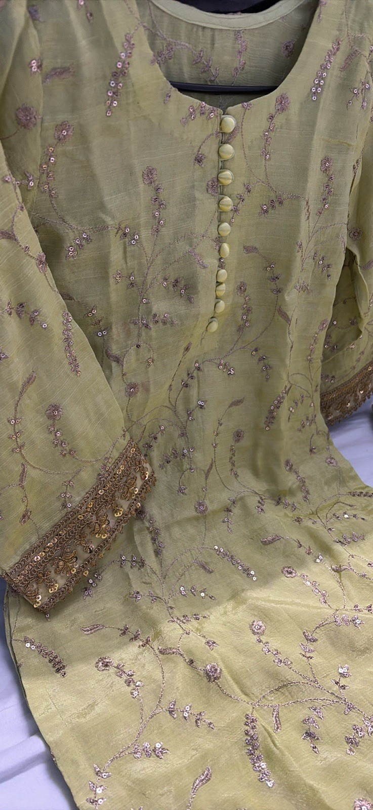 Indian Pakistani Kids Salwar Kameez 2 Piece Suit Kameez And Palazzo Size 8/9 Y