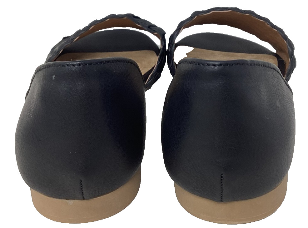 Sonoma Women’s Solana Slip On Woven Open Toe Dress Flats Black Size:7 200C
