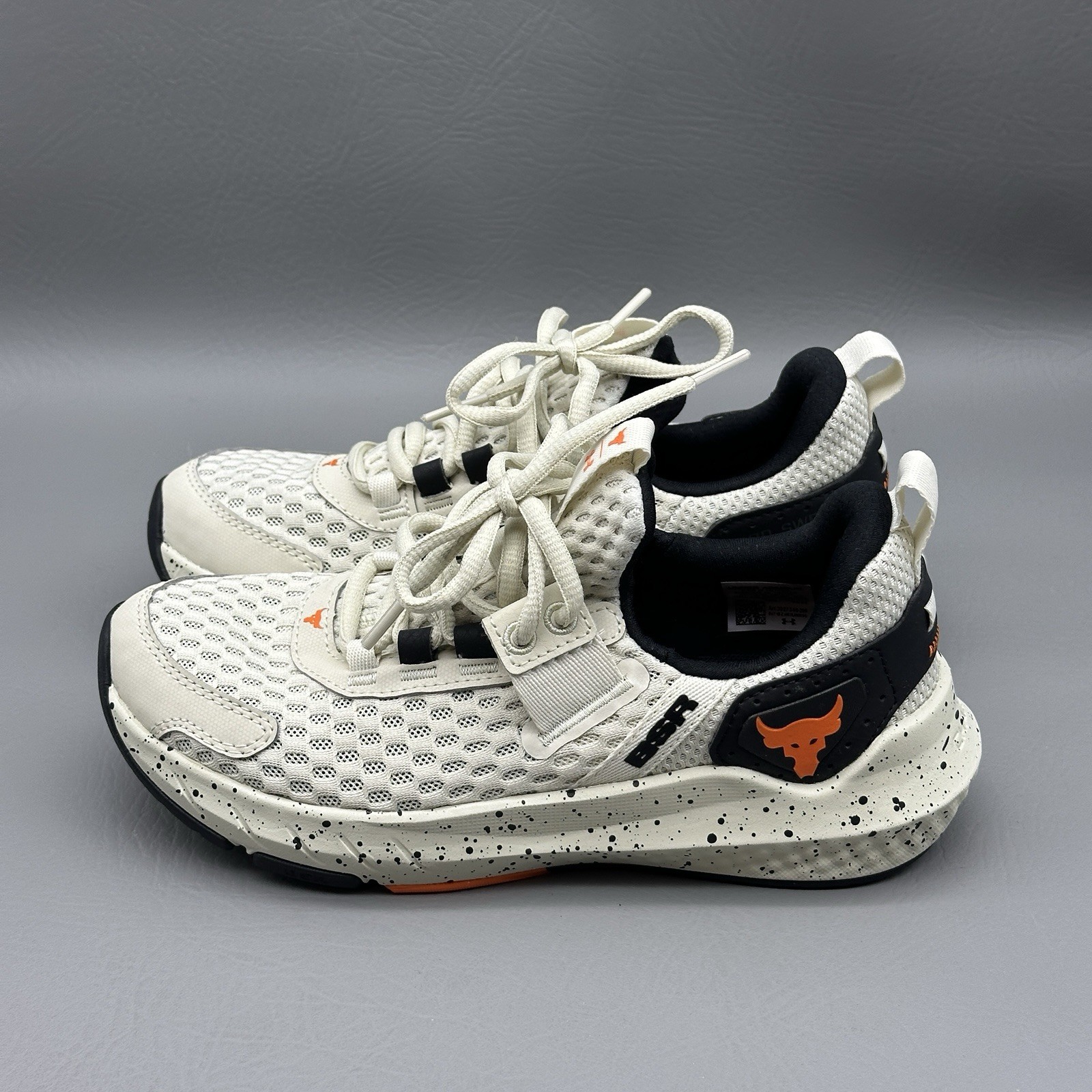 Under Armour Project Rock BSR GS Silt Speckled Boys Size 4 Training Shoes EUC