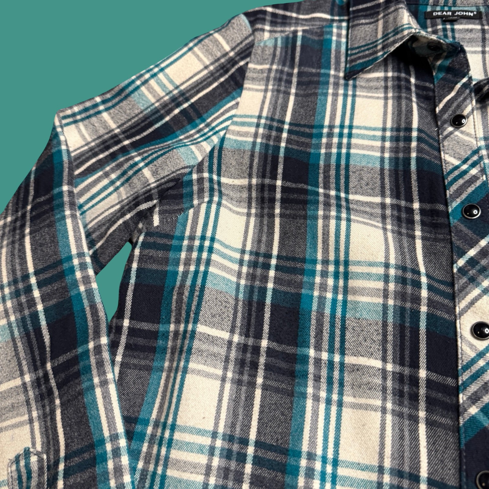 Dear John Womens Flannel Shirt Medium Plaid Pearl Snap Western Anthropologie