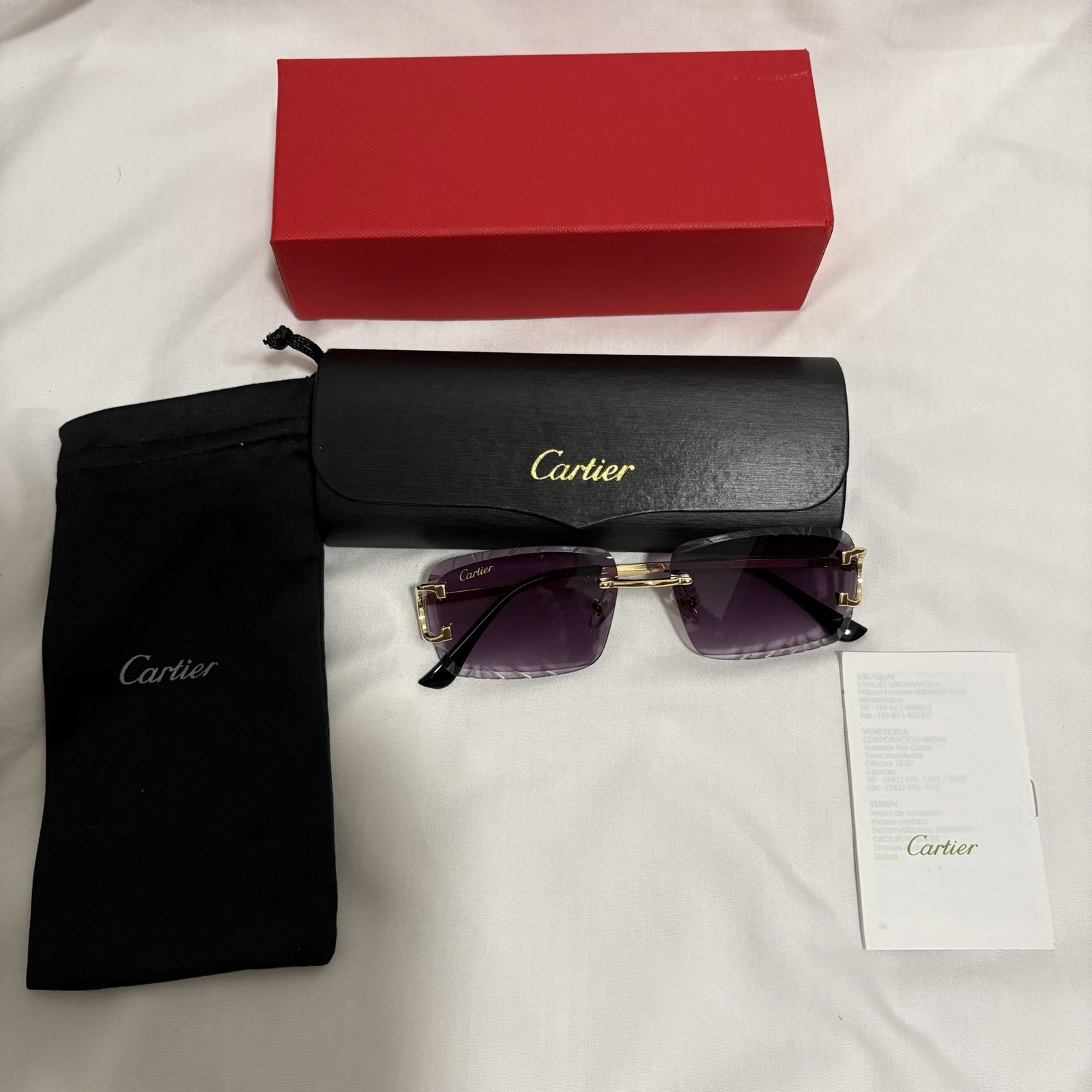 Cartier C Decor Vintage Optical Rimless purple Unisex Eyeglasses