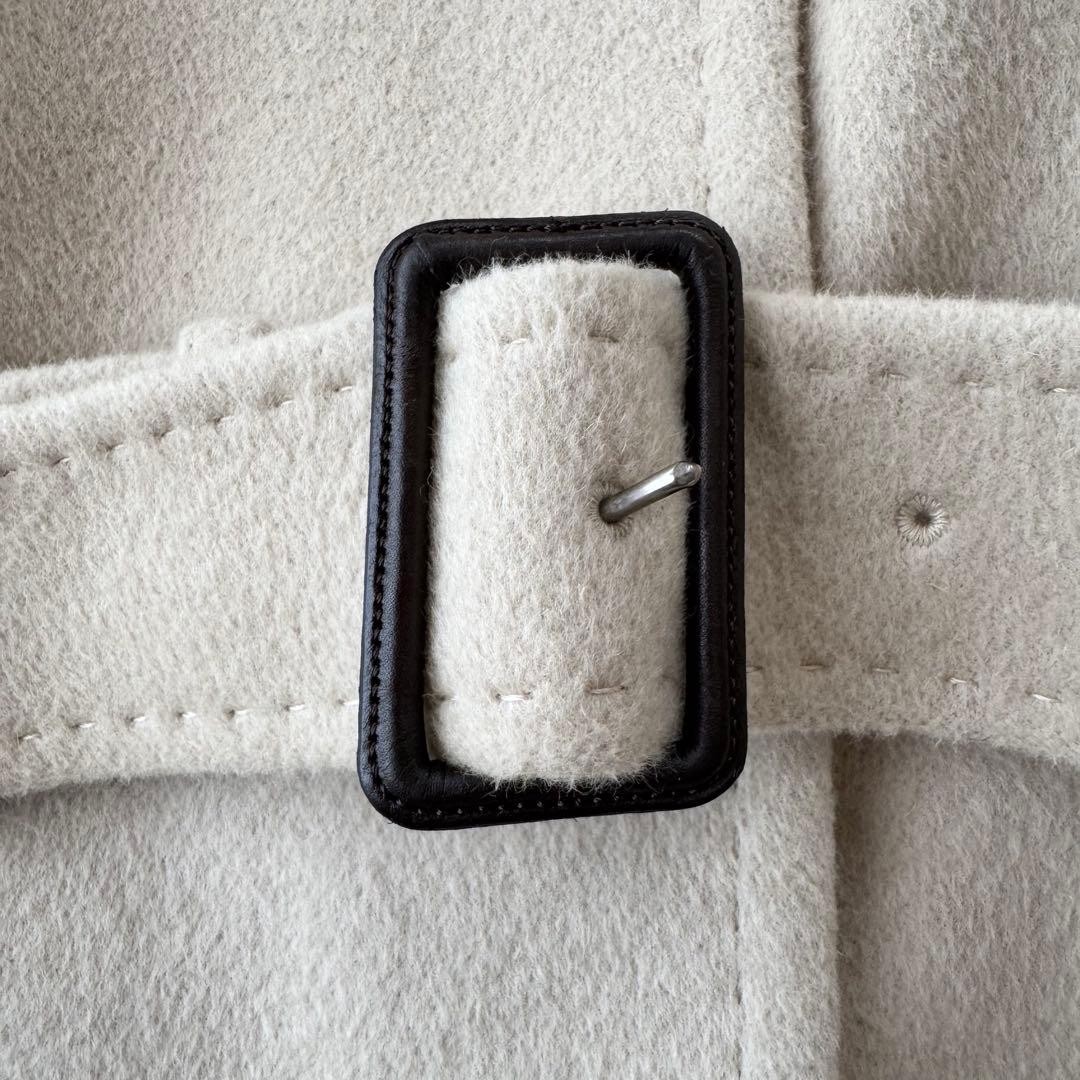 Burberry London Angora Blend Coat Belt Shadow Horse Made in Japan 42