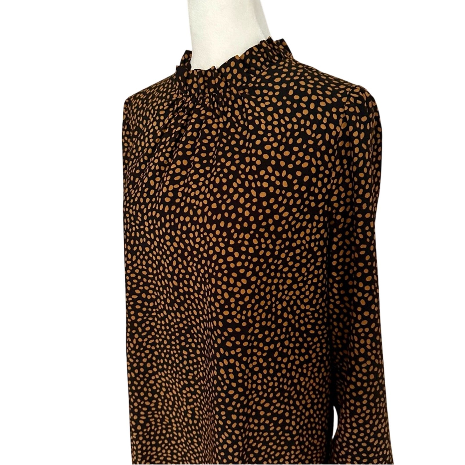 J Crew Ruffleneck shift dress, Size 6, animal print