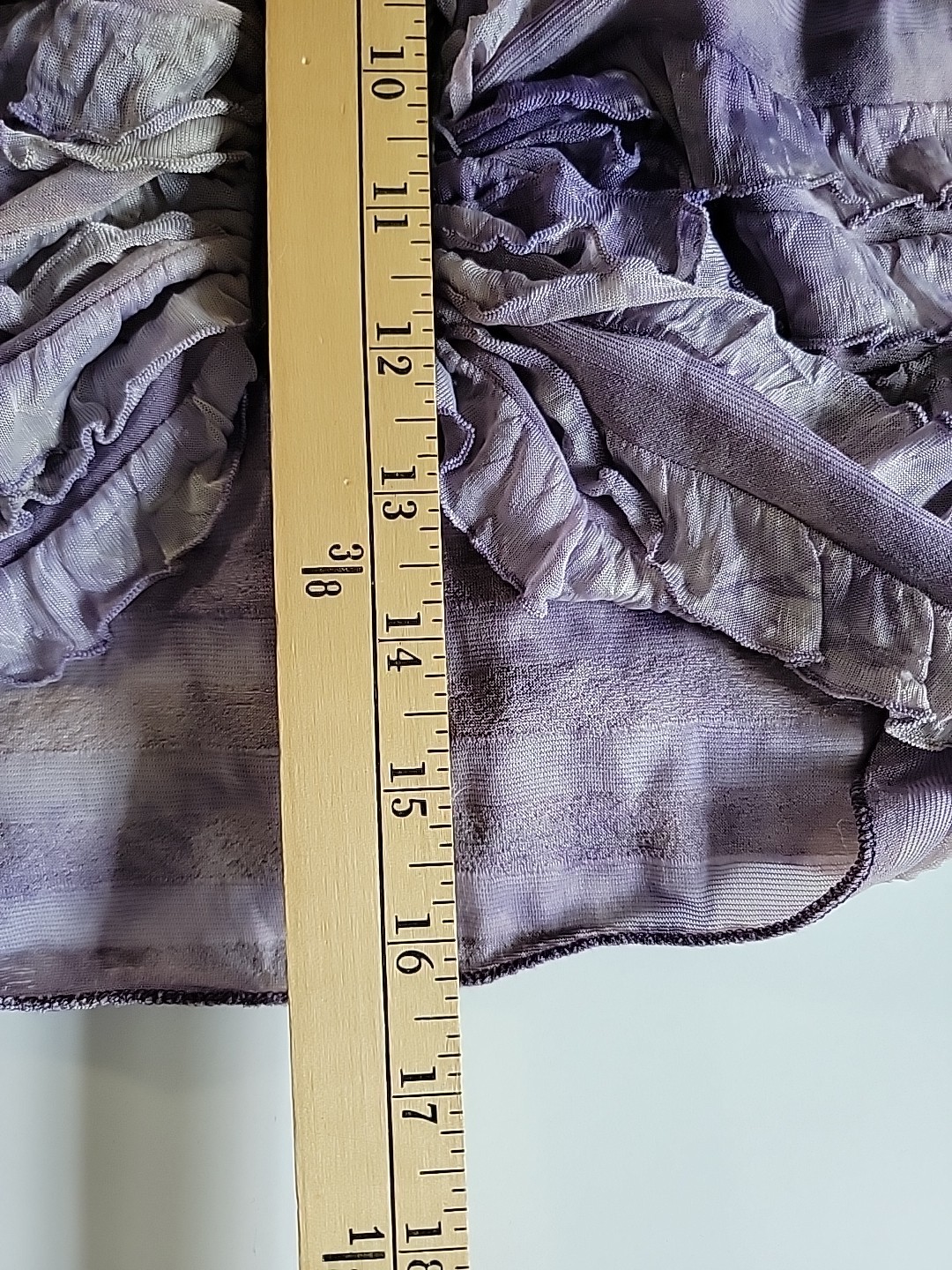 Vintage Pretty Angel Ruffle Top Medium Purple Crop Silk Blend Festival Boho