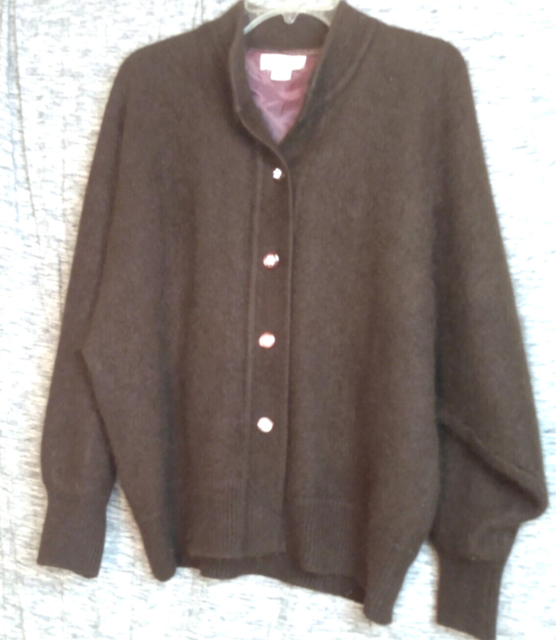 Misiu Vintage Angora Acrylic Blend Lined Brown Sweater Size L/XL ?