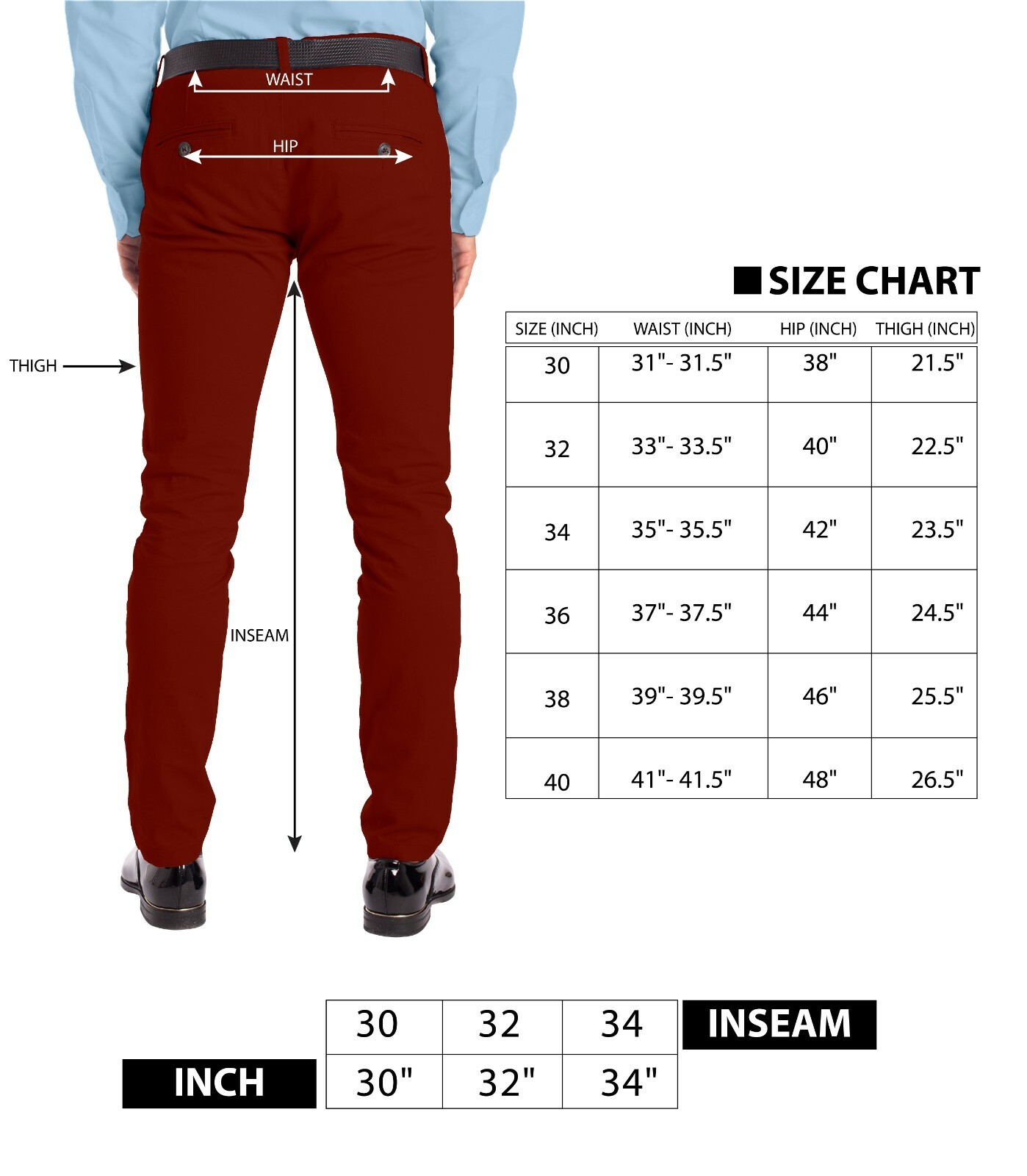Men’s Stretch Formal Pants Slim-Fit Casual Pants –