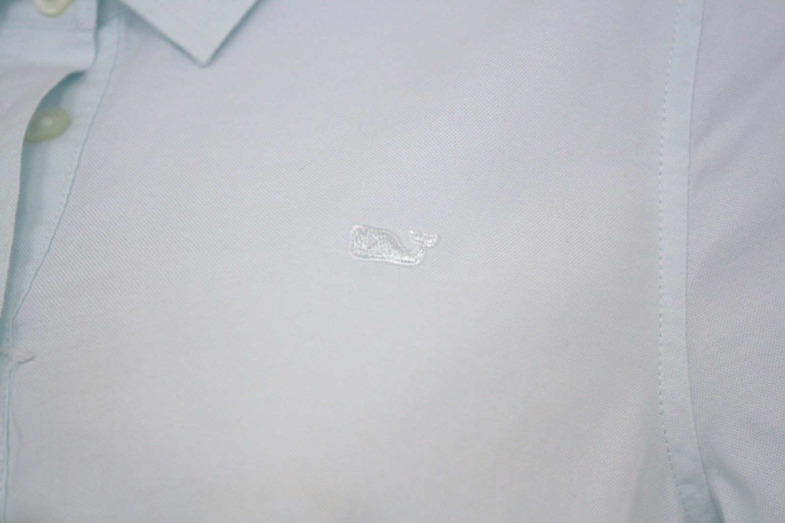 Vineyard Vines shirt Crystal Blue button down logo Oxford collar standard cuff