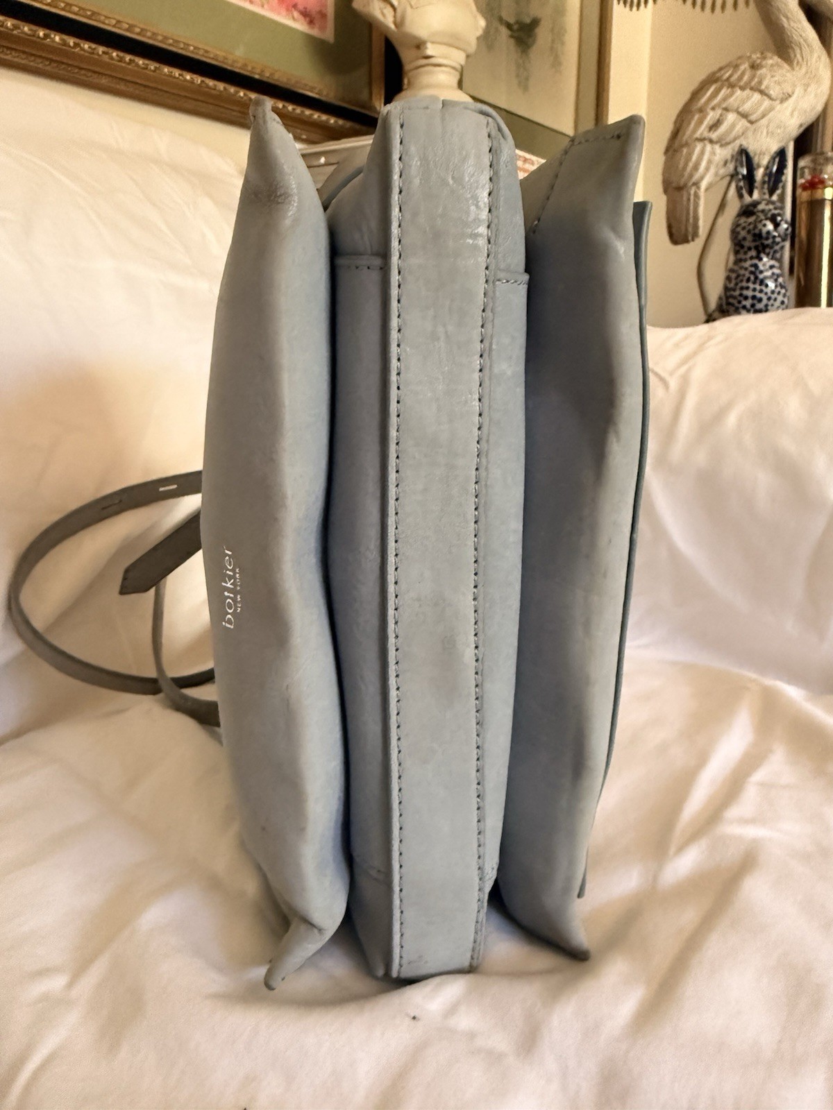 Botkier Warren City Small Leather Crossbody Messenger Sky Blue Leather Women Bag