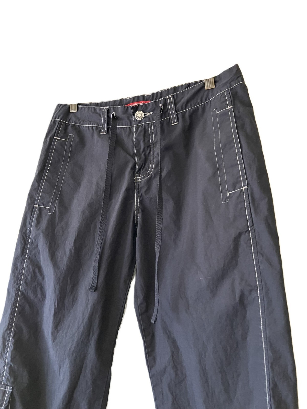 UNIONBAY Black Cargo Capris Contrast Stitching Size 7