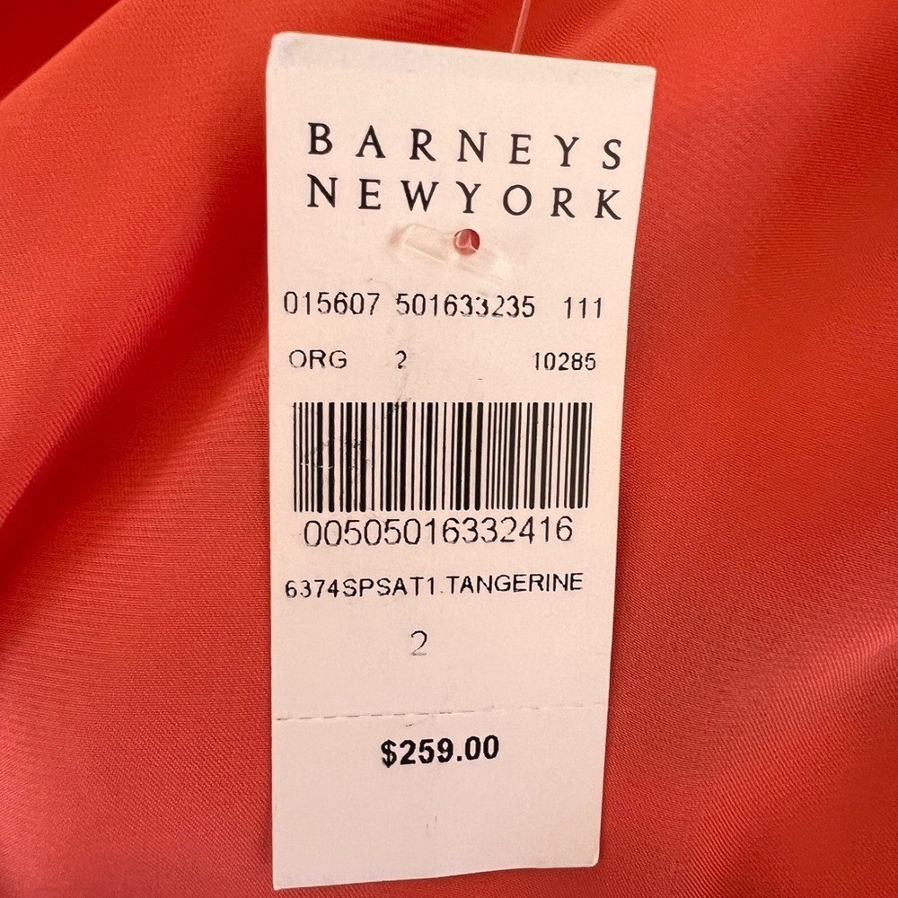 L’AGENCE STUNNING TANGERINE V-NECK FLOWY TIE FRONT MINI DRESS NWT COCKTAIL