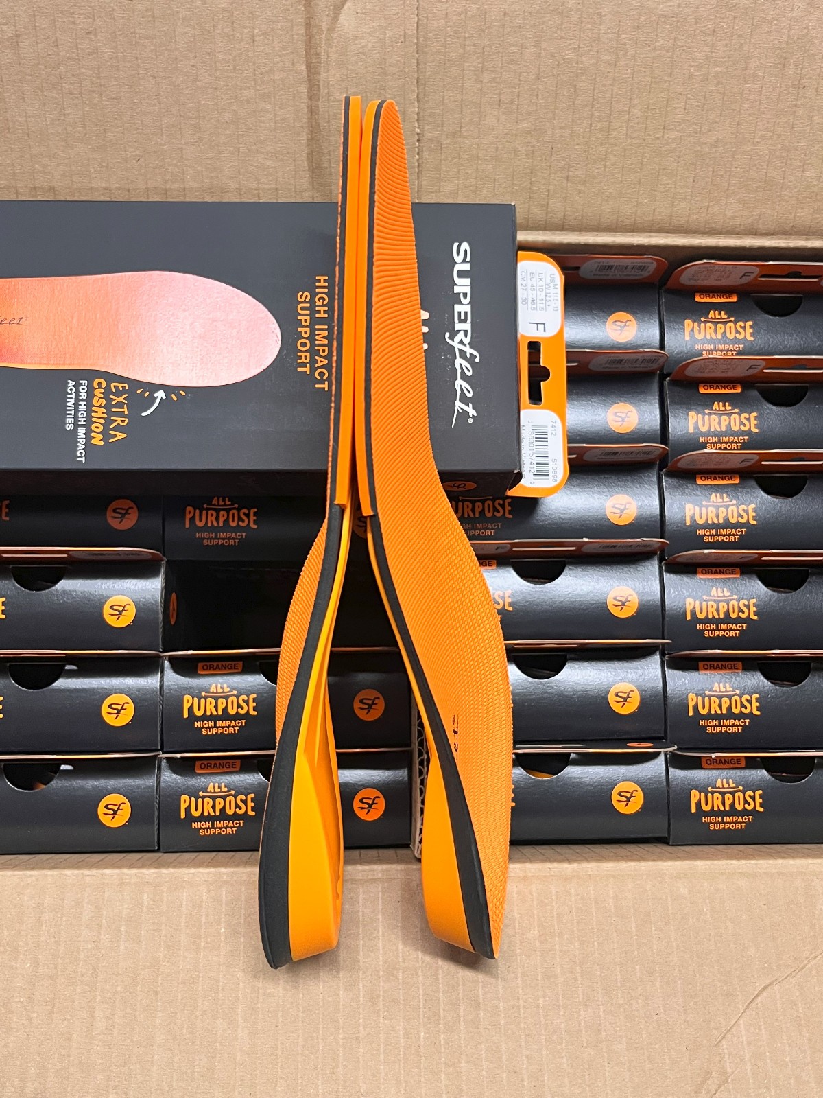 Superfeet Orange Arch Support Shoe Inserts insoles Size F M 11.5-13 / W 12.5+