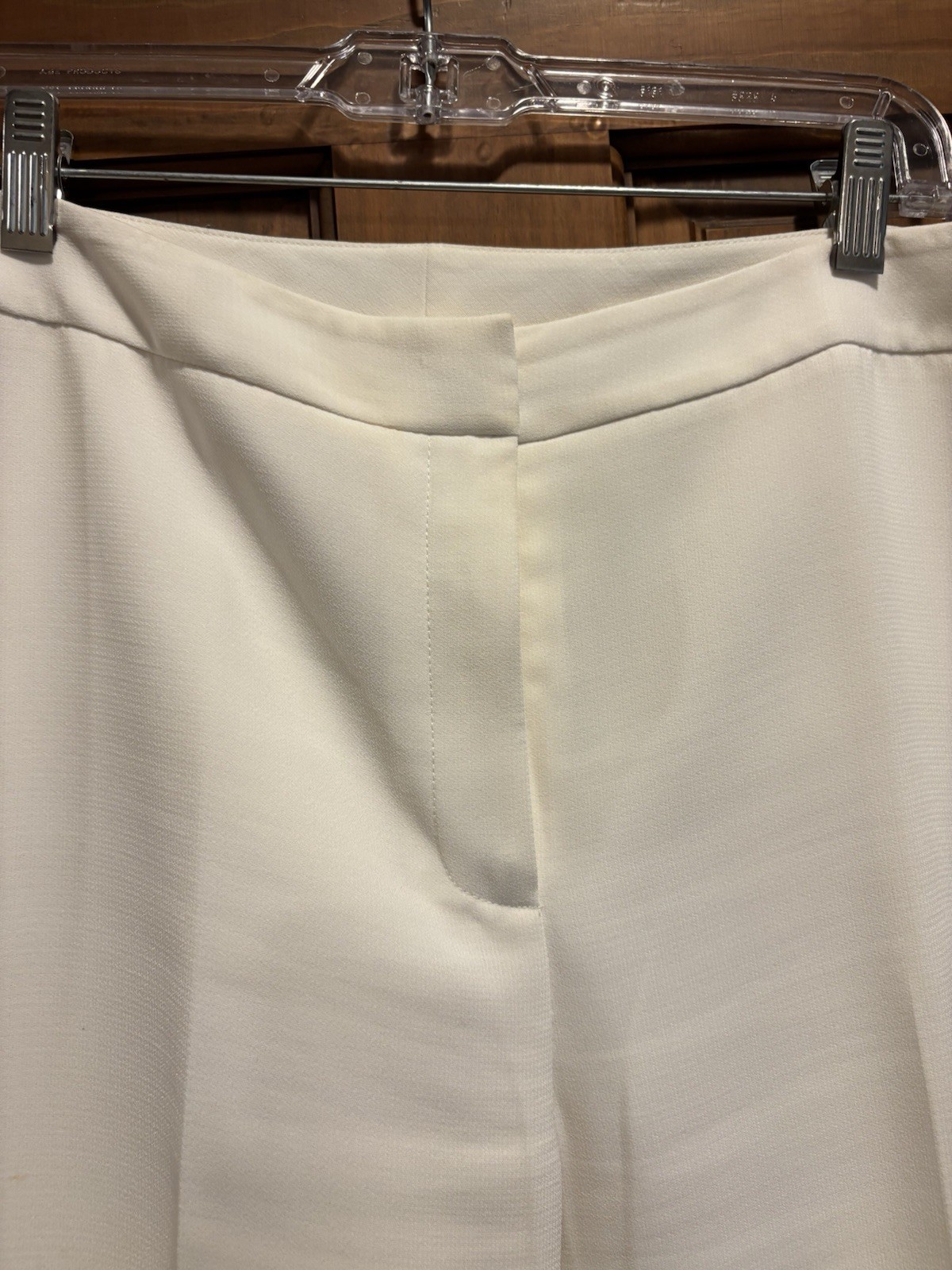 Tahari Arthur S Levine Sz 10 Pant Suit Tan Ivory Tweed Blazer 2 Pc Set Wide Leg