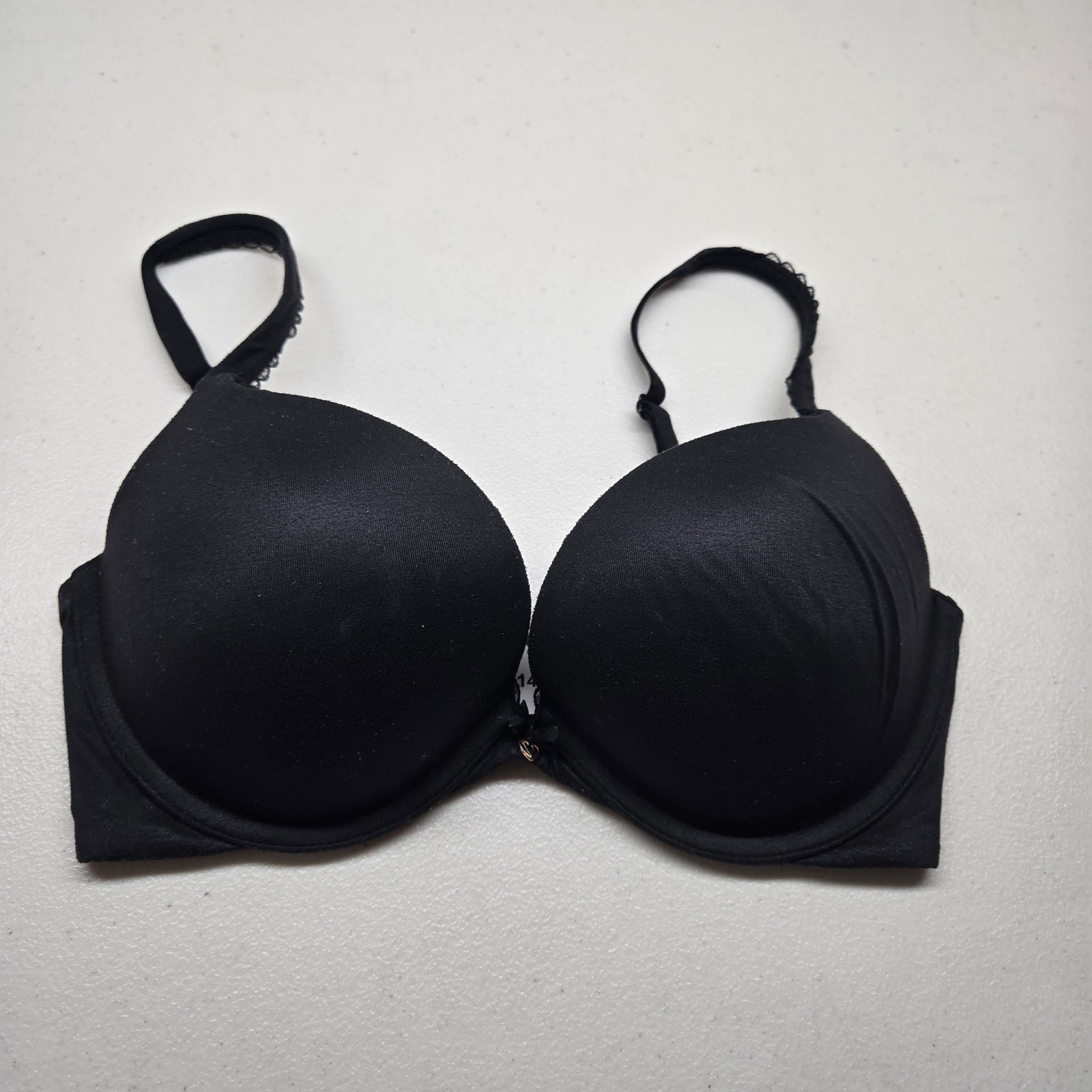 Victoria’s Secret Women Bra 32DD Black T Shirt Underwired Lace Strap