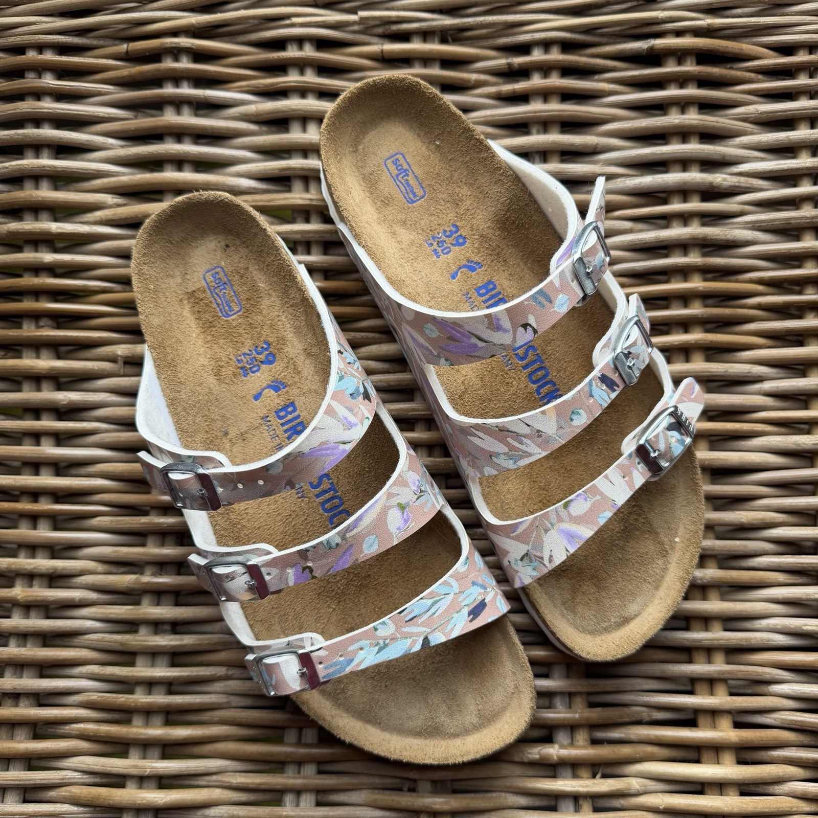 Birkenstock Florida Floral Fades 3 Strap Sandals 39 Women’s 8 US Comfort Shoes