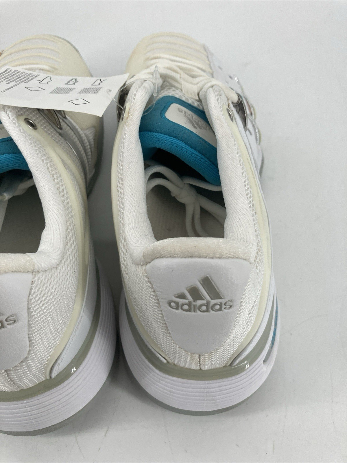 Womens Size 9.5 Adidas Barricade V Classic Tennis Shoes White Blue Ships Fast