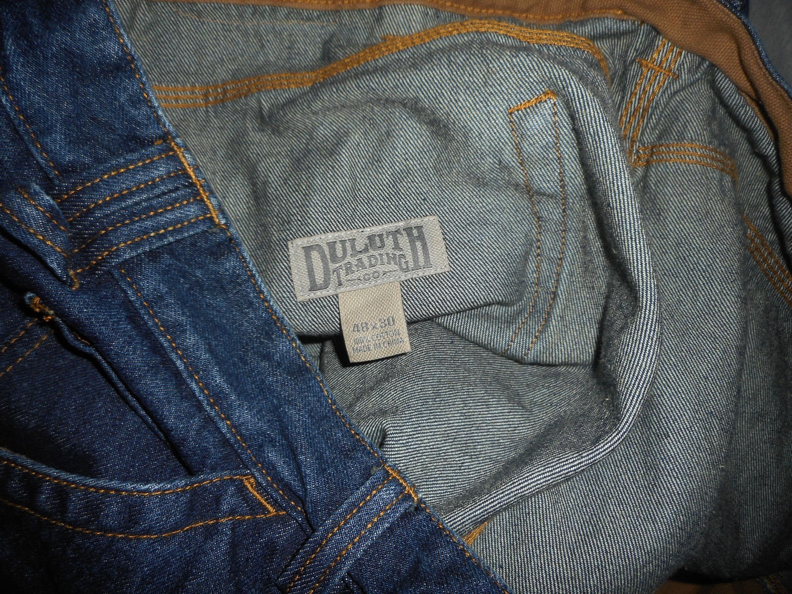 Duluth Trading Co. Relaxed Fit Carpenter Jeans Dark Blue Denim – Mens 48×30