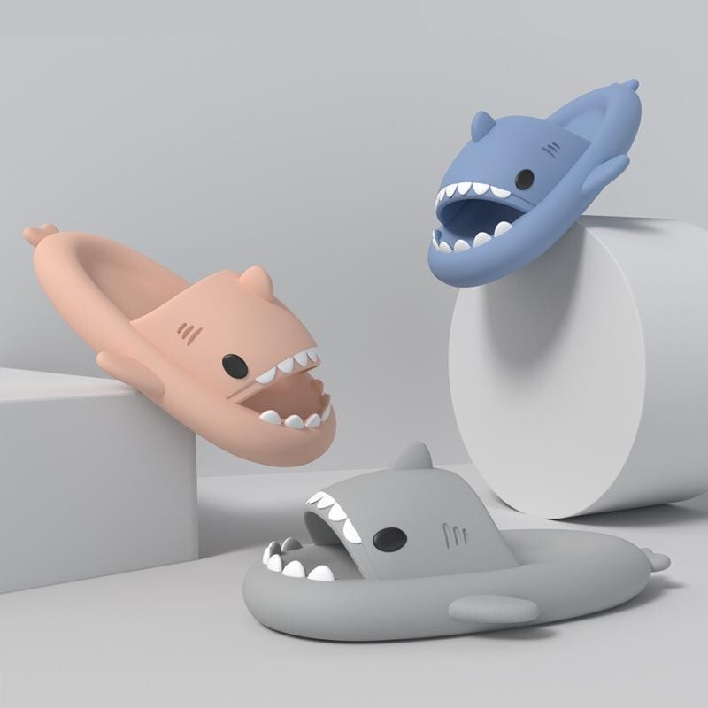 Fashion Shark Slippers – Women’s and Men’s Outdoor Beach Slides – Non-slip