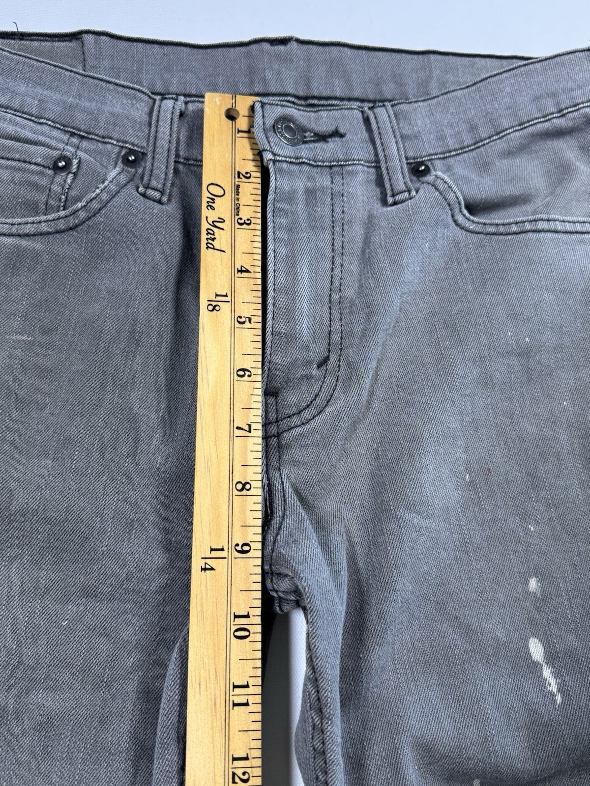 Levi’s 511 Slim Fit Jeans Men’s 32×32 Gray Denim Distressed Paint Splatter