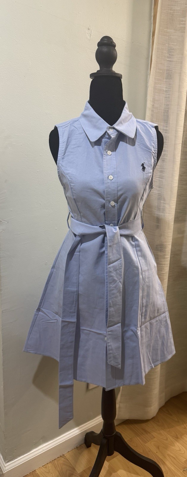 Ralph Lauren sleeveless belted dress, size medium 16inches from pit to pit.