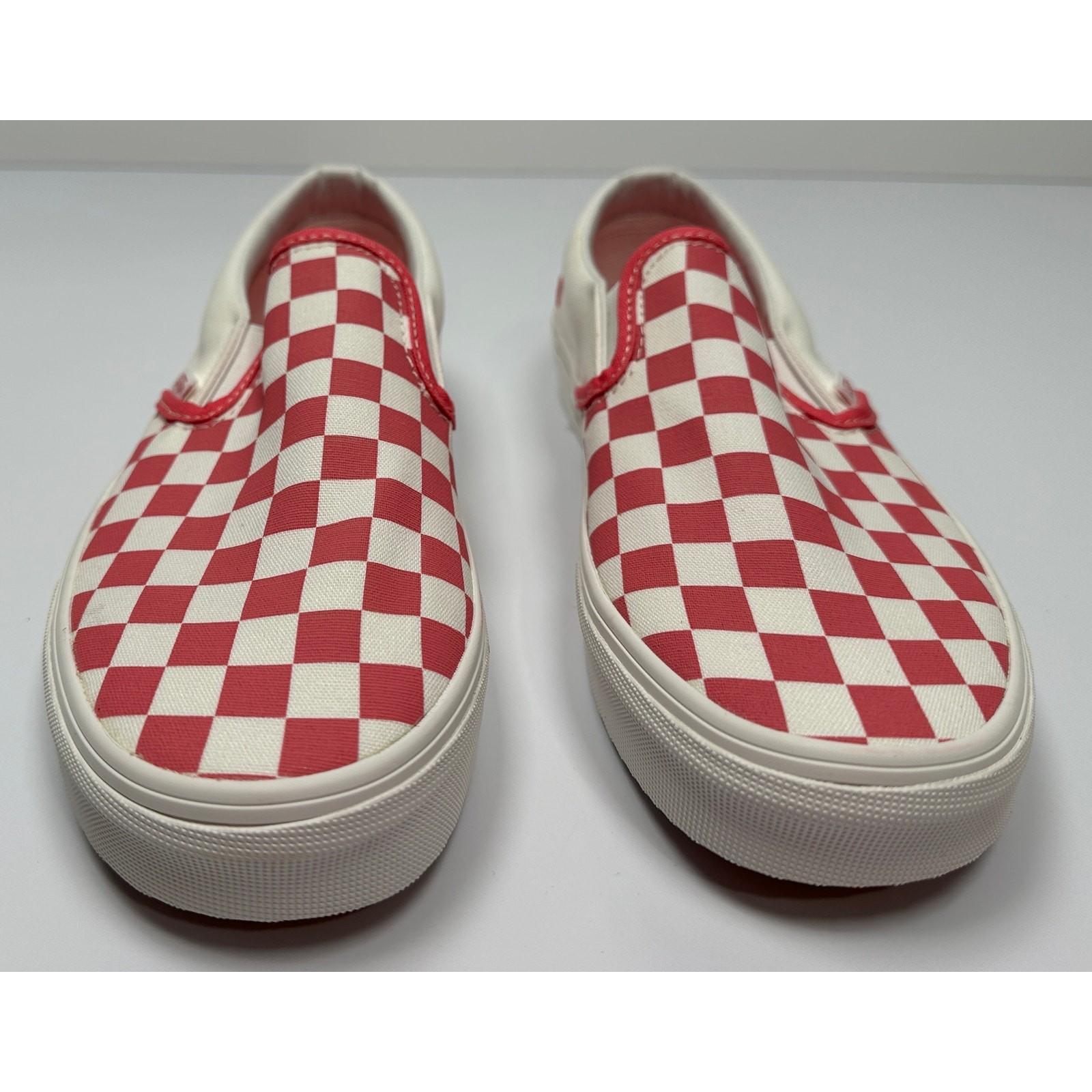VANS Classic Slip-On Shoes Checkerboard Honeysuckle Size M6 W7.5 NIB #01S