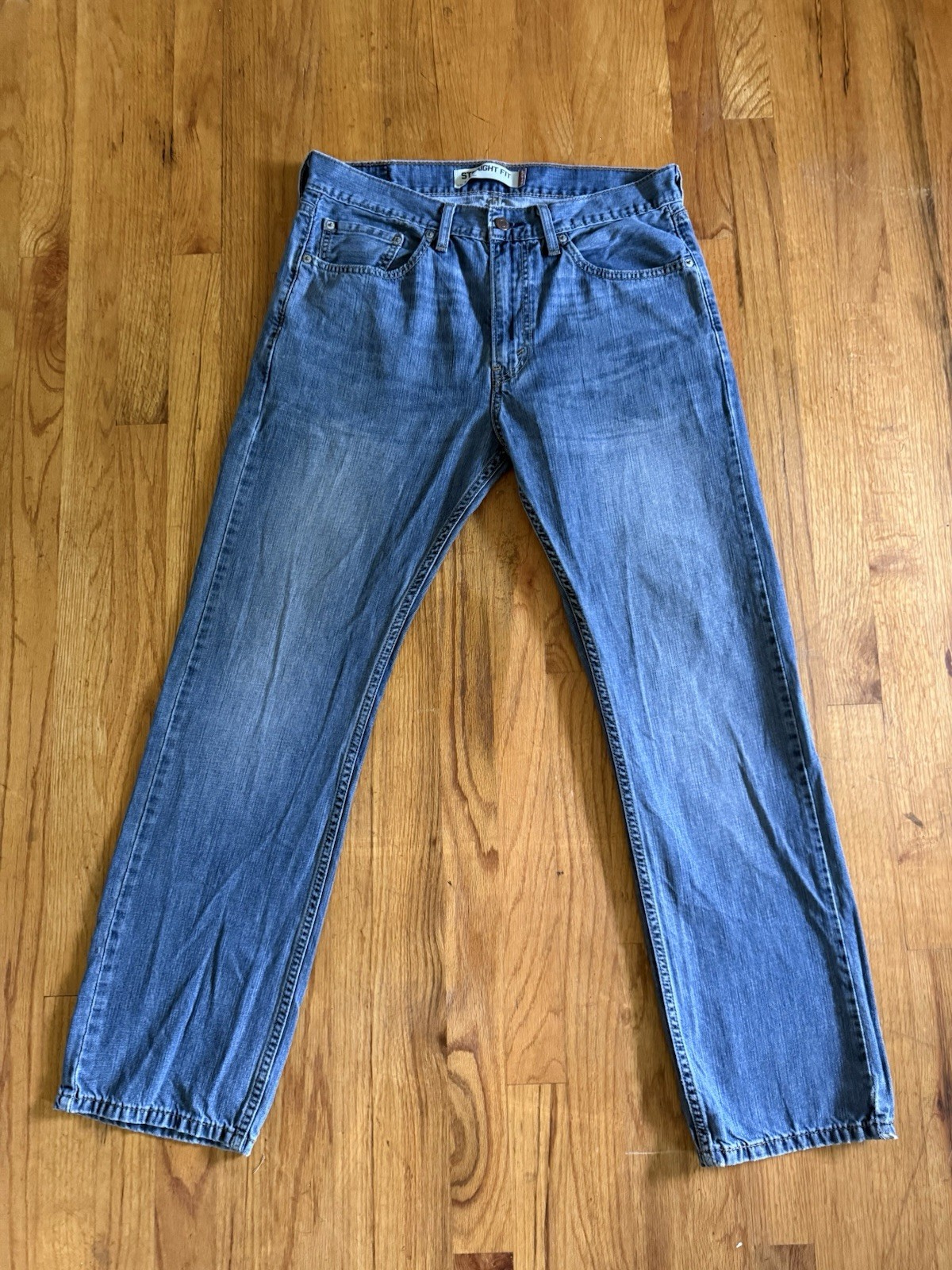 Levi’s 505 Men’s 30×32 Straight Fit Blue Medium Wash Cotton Denim Jeans Mid Rise