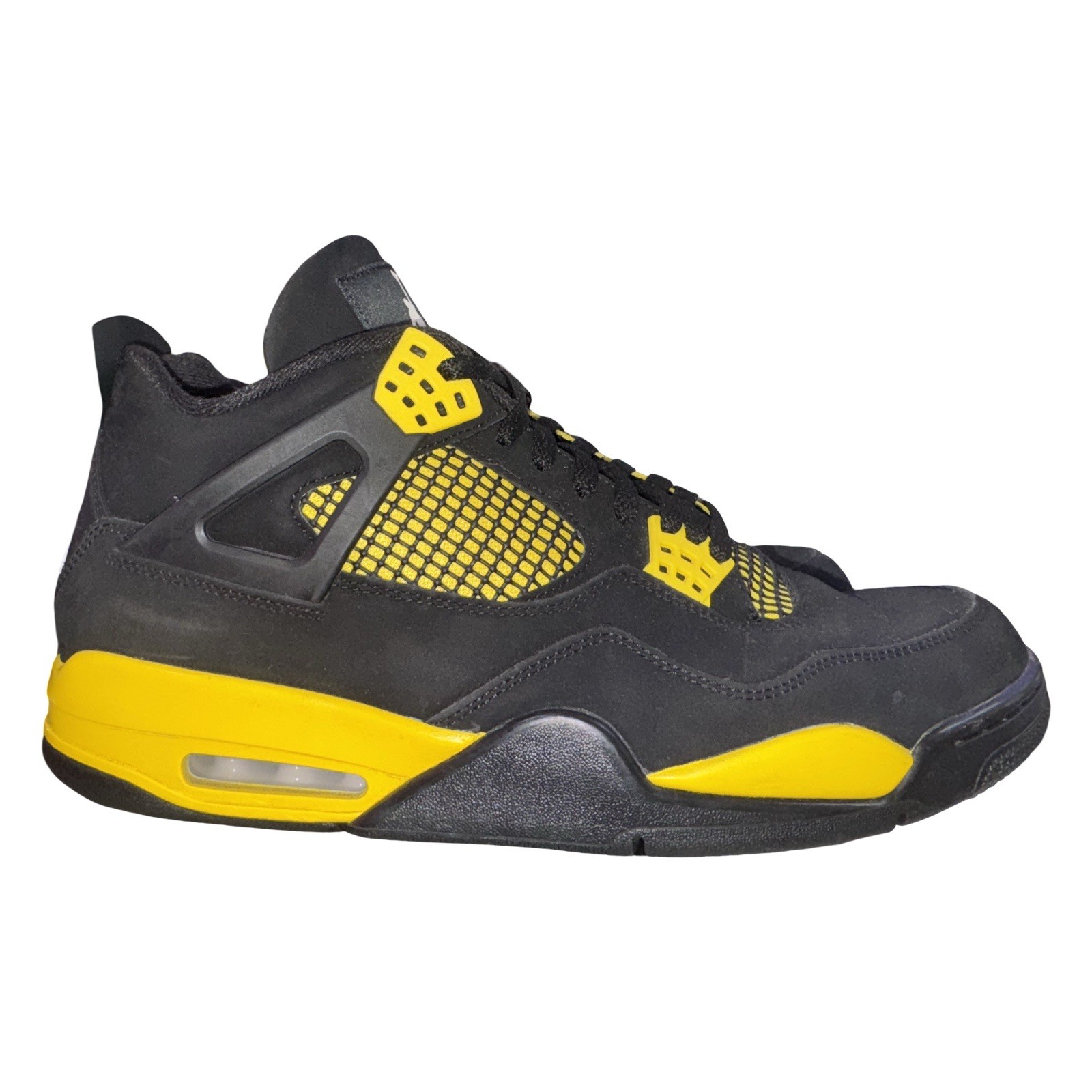 Air Jordan 4 Retro Thunder Black Yellow AJIV AJ4 DH6927 017 Men Shoe Size 12.5