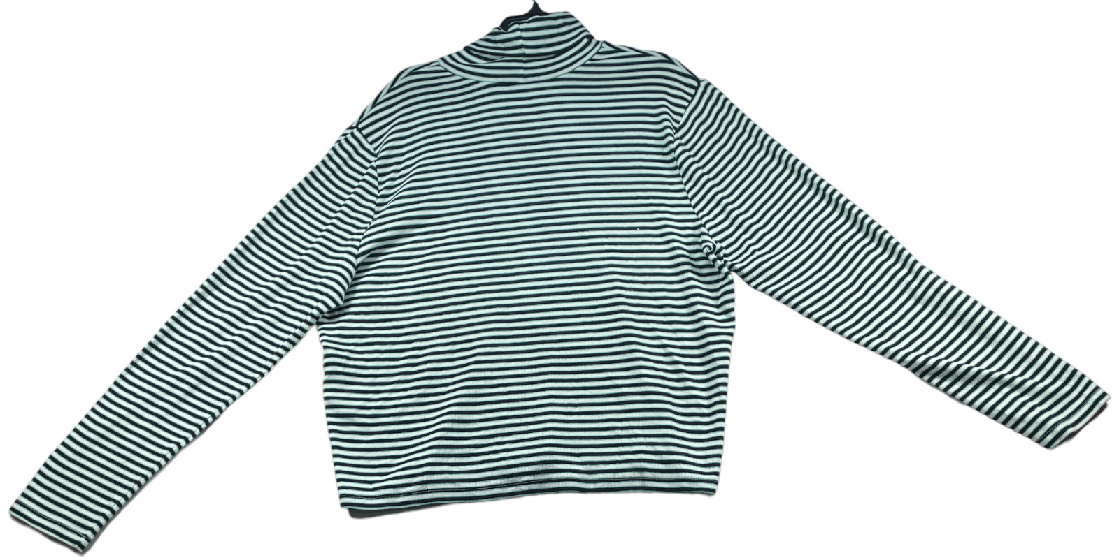 Levis Shirt Womens Plus size 3X Green White Black Striped Turtleneck Ribbed New