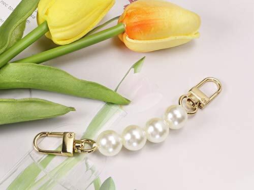 Bag Strap Extender 2Pcs 4.7 Inch Short Faux Pearl Purse Chain Strap 12 cm