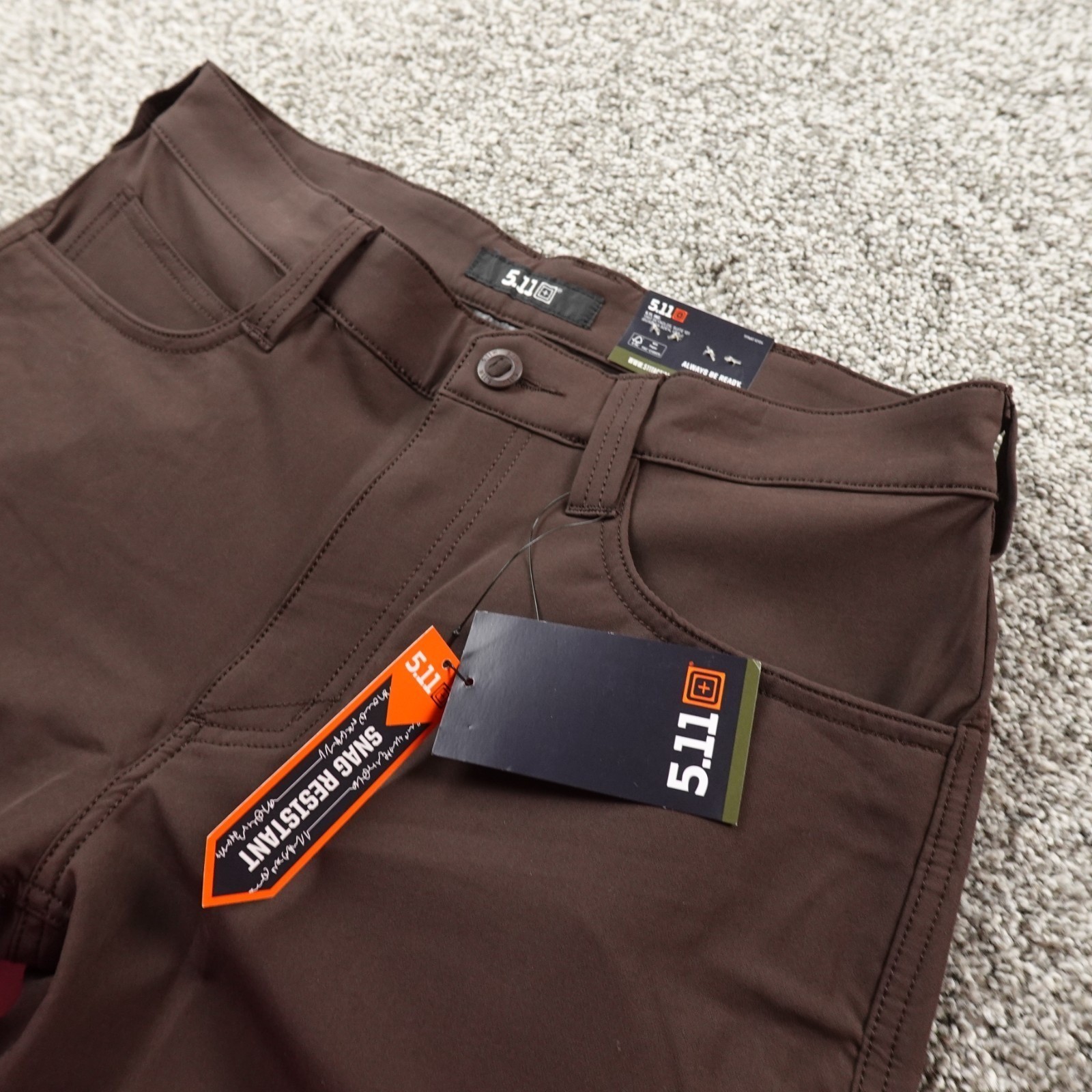 NEW 5.11 Tactical Pants Mens 30X32 Brown Defender Flex Slim Work Outdoor Stretch