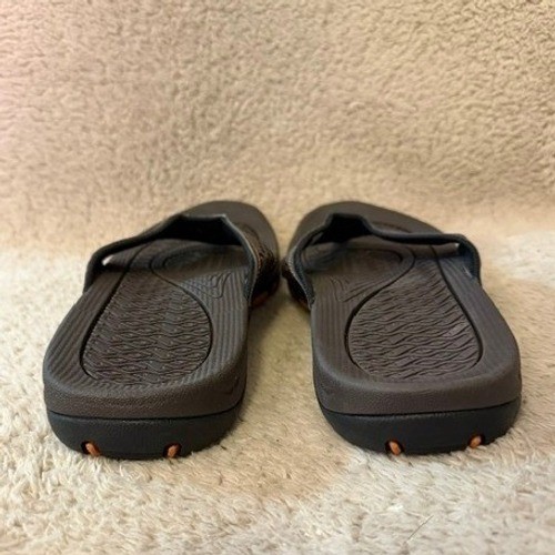 Hobibear Mens Flip Flops Brown Orange Sport Thong Sandals HR5061 Size 10.5-11