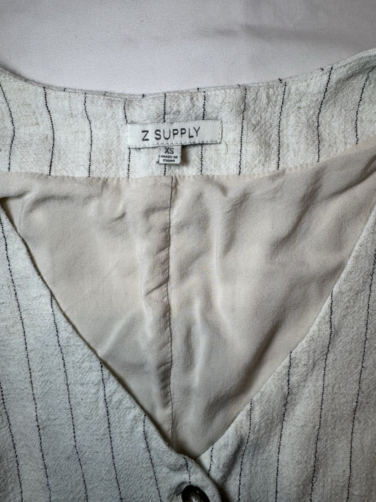 Z Supply Cortez Linen Blend Set XS Pinstripe Wide Leg Pants & Top Coastal Resort