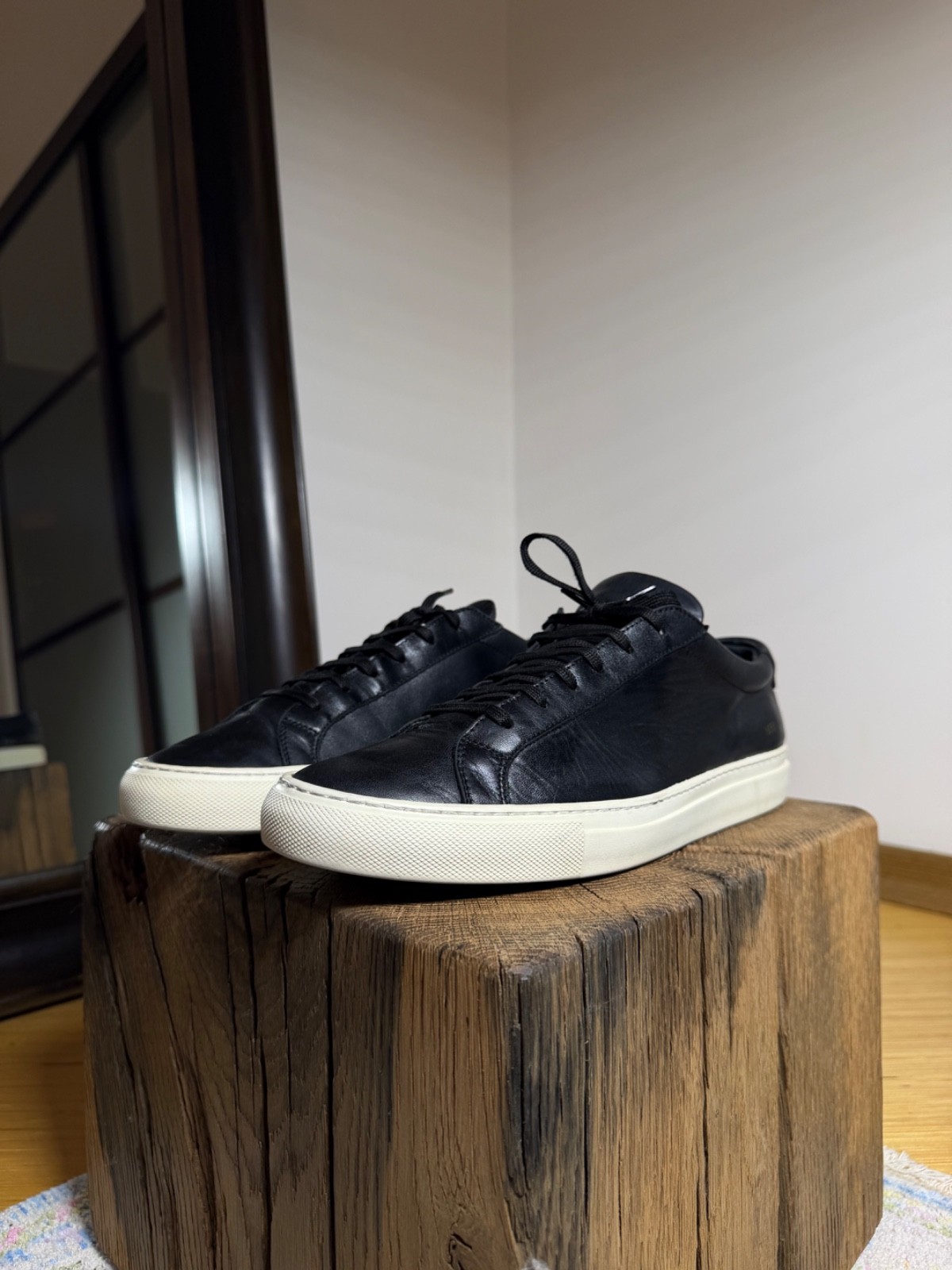 Common Projects Achilles Leather Sneakers in Black Size 43EU