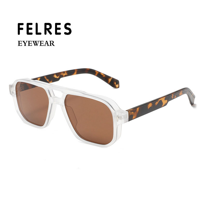 Classic Square Double Bridge Pilot Sunglasses Men Retro Outdoor Shade Glasses