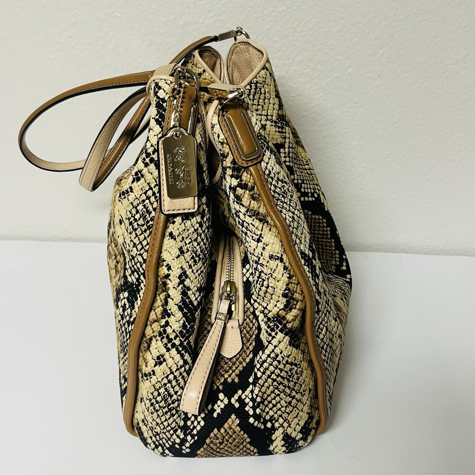 Coach Madison Python Printed Phoebe Shoulder Bag 31502 with Dust Bag