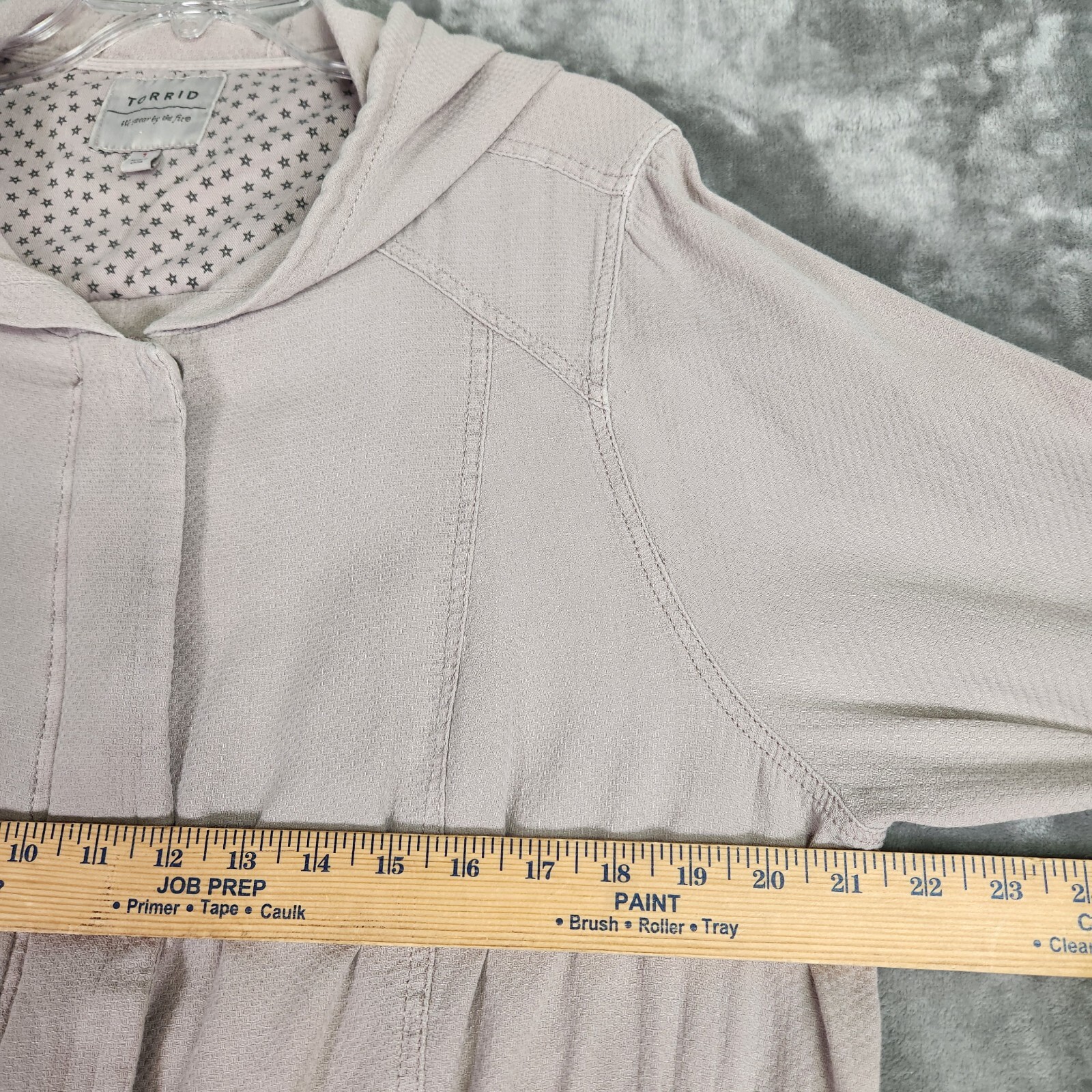 Torrid Jacket Womens 1X Pink Full Zip Snap Hooded Textured Twill Anarak Utility