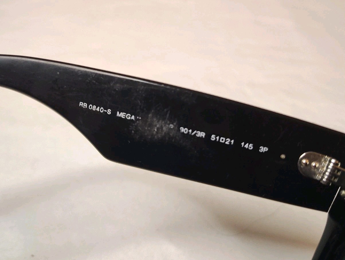 Ray-Ban RB 0840-S Mega Wayfarer Sunglasses Black/Blue