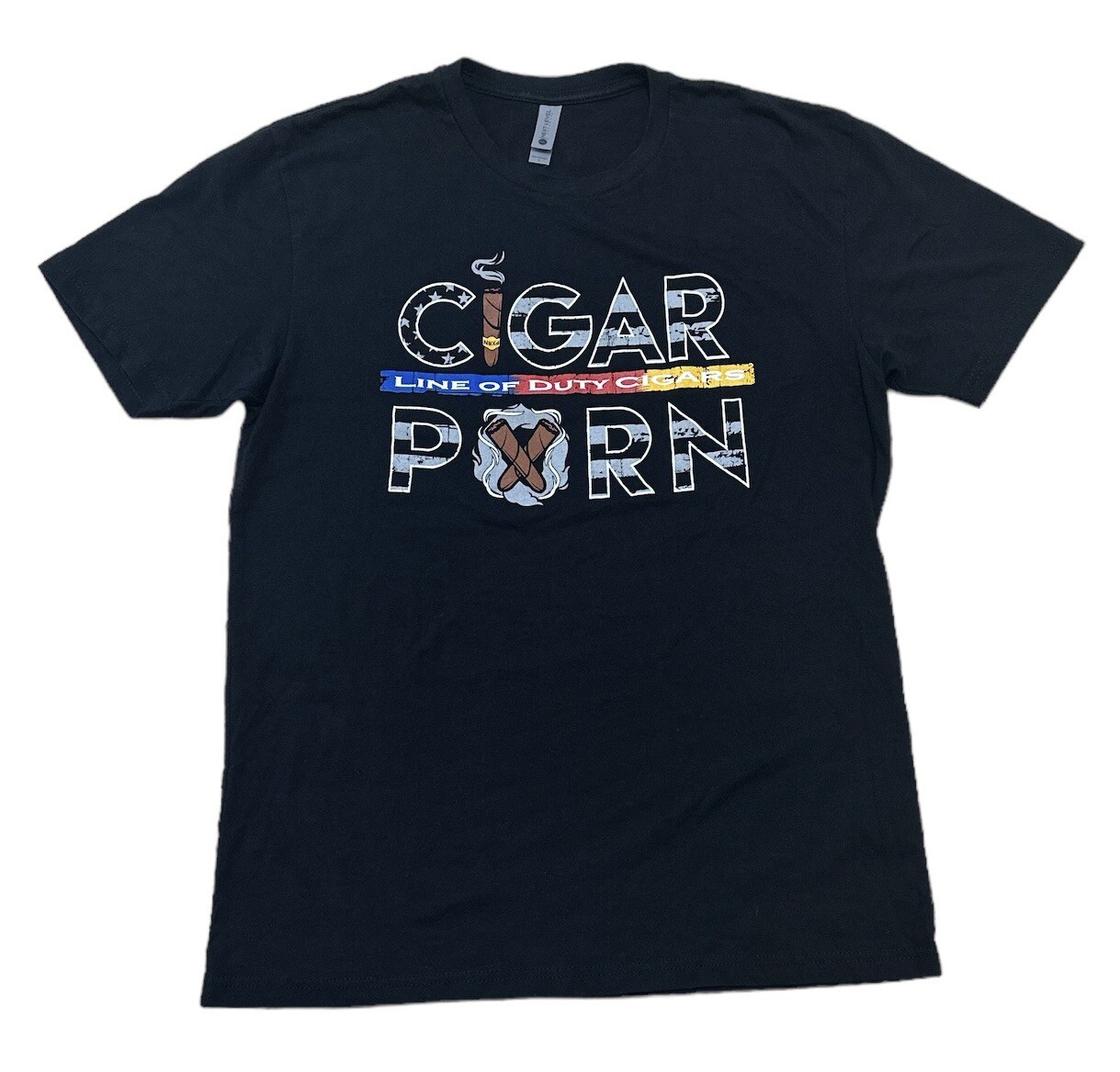 Next Level Apparel T Shirt Men’s L Black Cigar Graphic Tee Casual RN111449