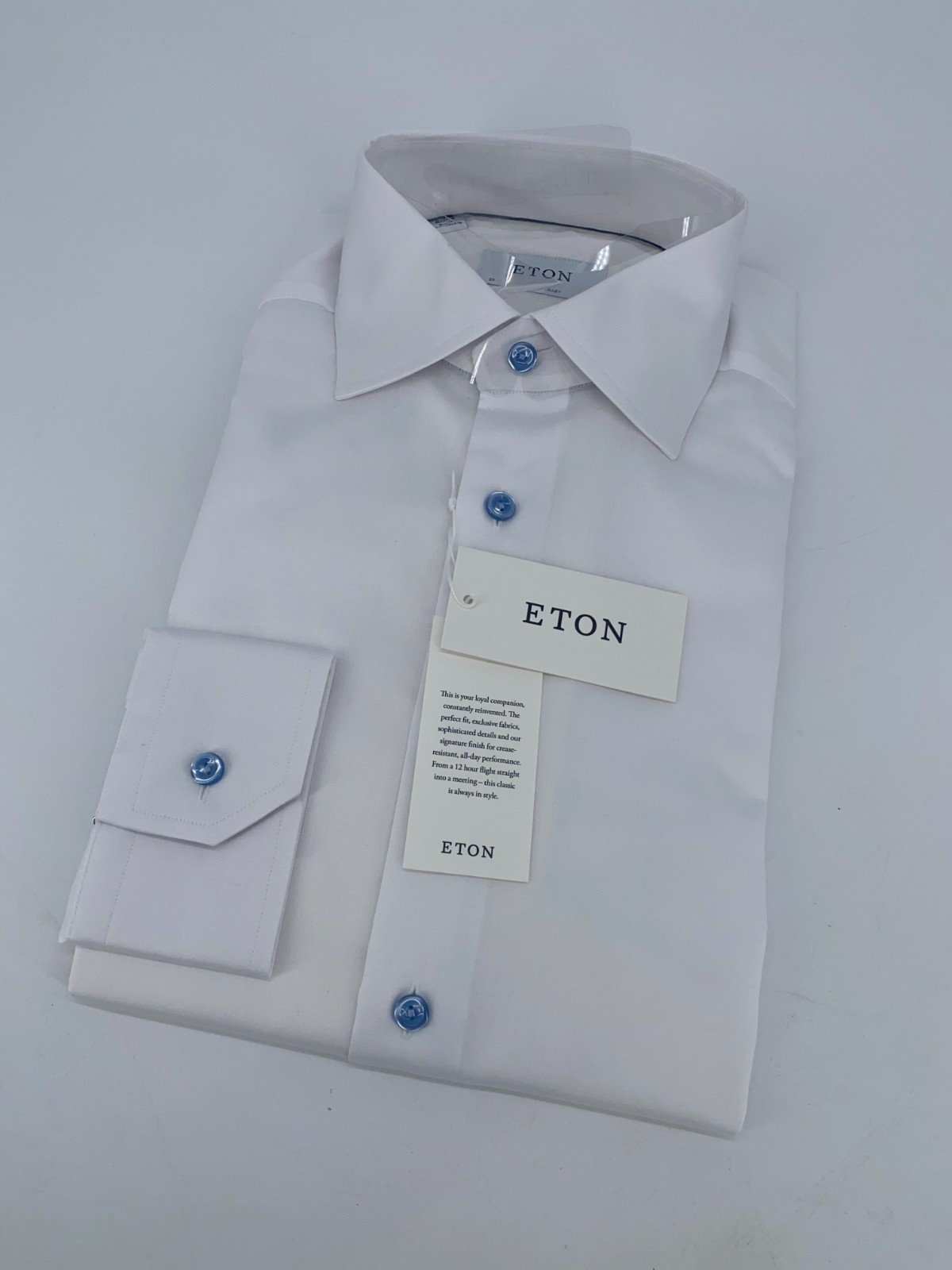 Eton Dress Shirt Mens M 15 1/2 – 39 White Contemporary Fit Formal Button Up