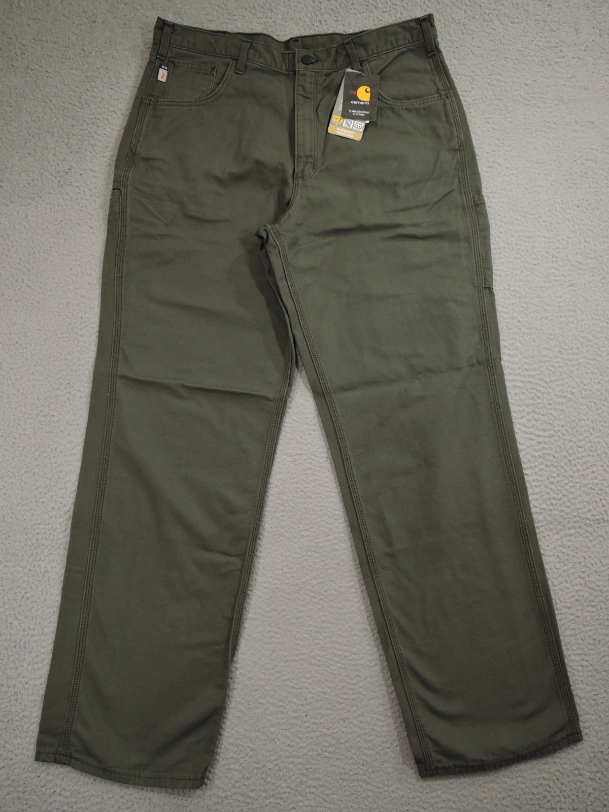 Carhartt Pants 38×34 Green FR Midweight Canvas Jean Flame Resistant Fire Utility