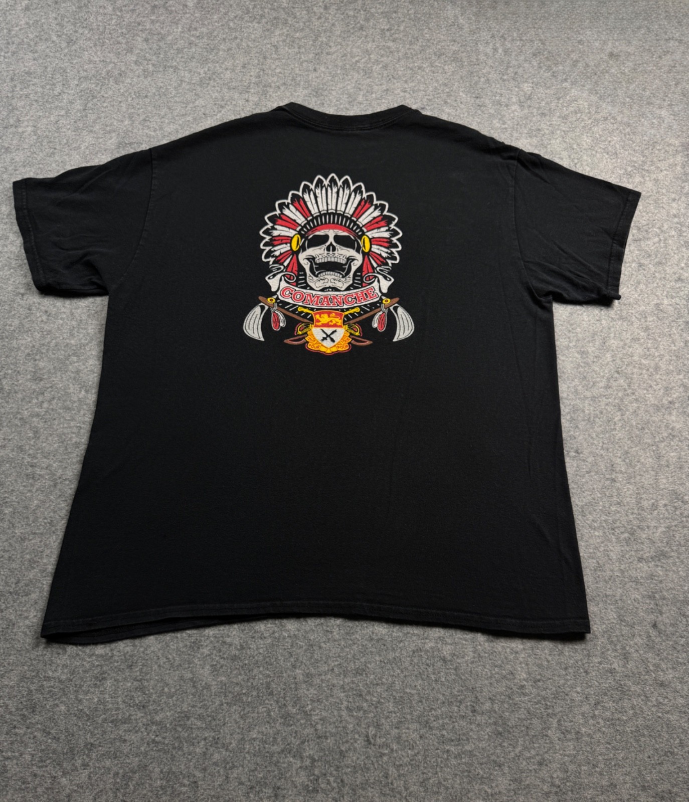 Comanche 5-15 Cavalry Charlie Troop Indian Large Black Military Shirt tiny hole