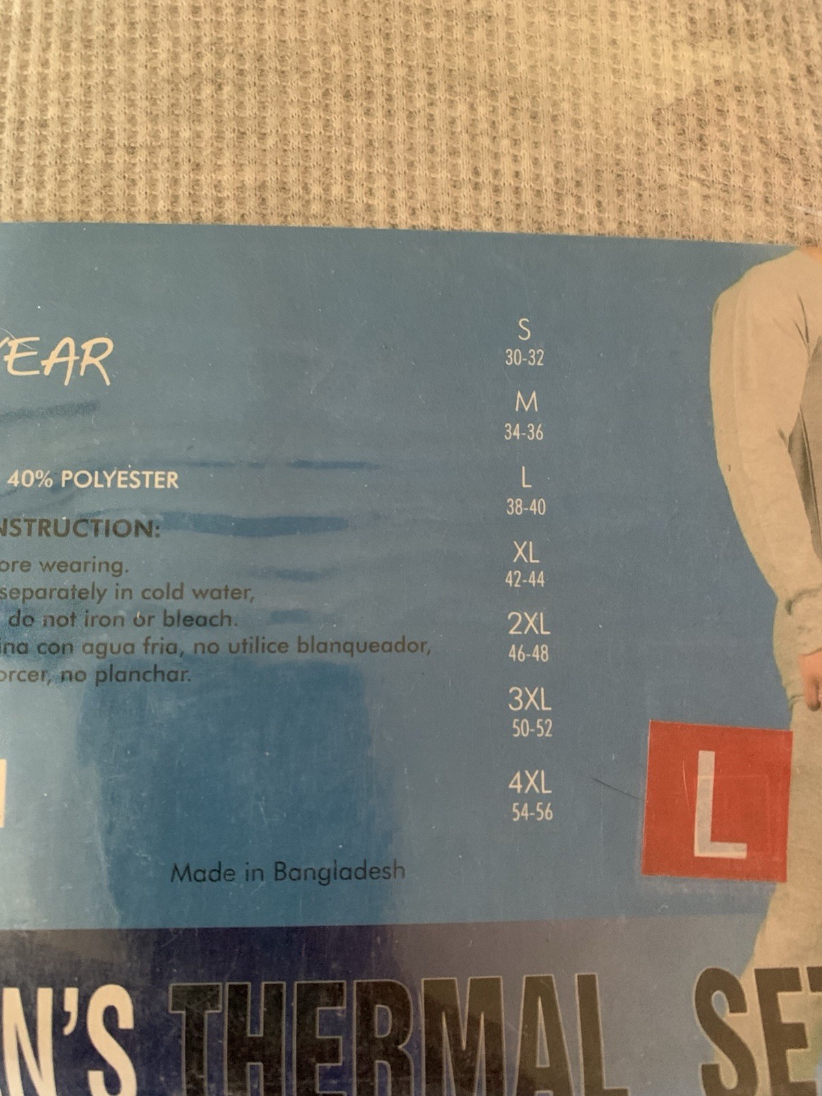 Z~Wear Men’s Large Thermal 2 Sets Top/Bottom NEW White/Gray