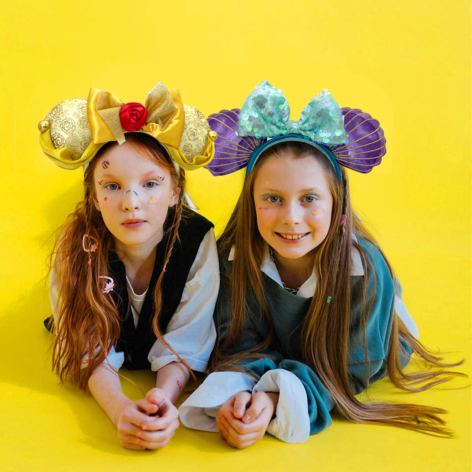 Disney’s Beauty and the Beast Belle Minnie Mouse Ears Bow Mickey Headband USA
