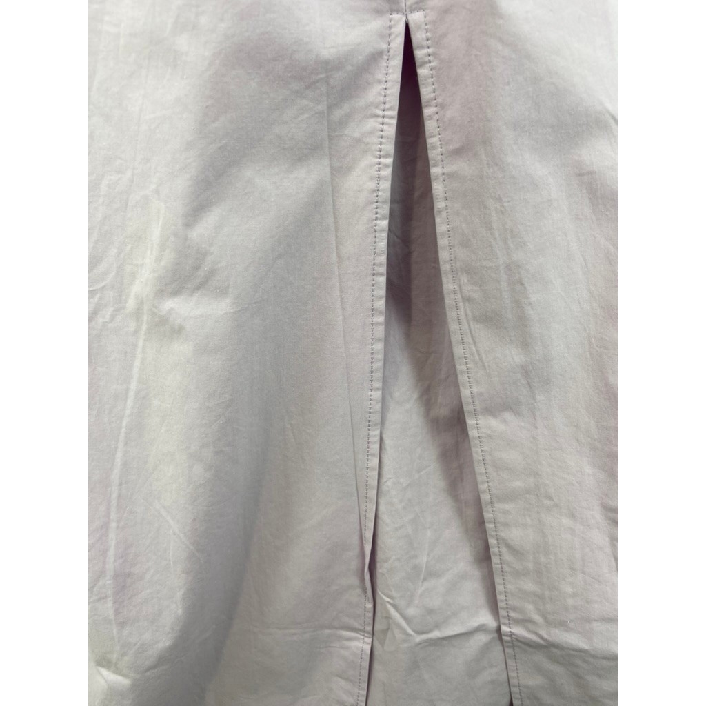 NWT Self Contrast Dress Womens Sz M Halter Midi Lavender Cotton Poplin Slit